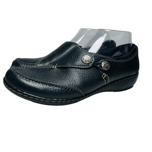 Clarks Bendables Ashland Lane Loafers Shoes Women's Size 9 M Dark Blue Slip Ons